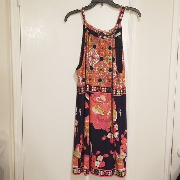 💕TRINA TURK💕 Print Jersey Halter Swim Cover-Up Dress 10 Large L NWT - Picture 7 of 16